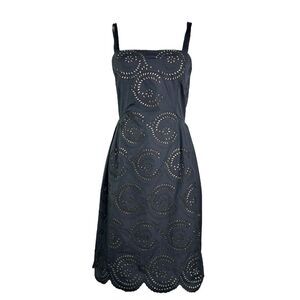 Marc By Marc Jacobs Dress Black Eyelet Preppy A-Line Mini with Removable Strap